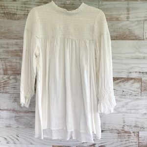 Rare Free People Ivory Mini Dress Tunic SZ M FIRM